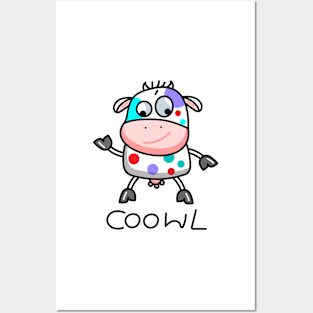 Funny cool cow Posters and Art